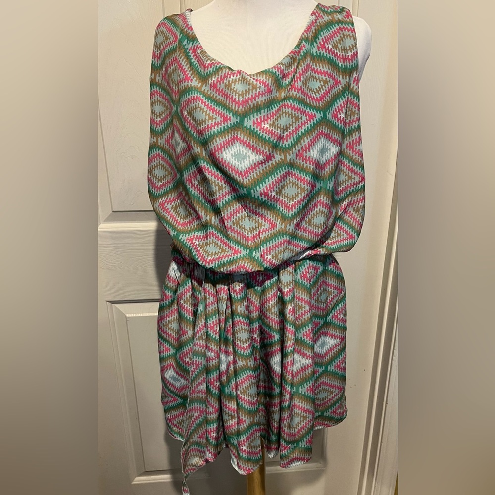 Sleeveless elastic waist summer dress